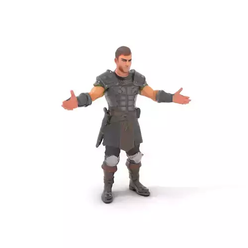 Medieval Warrior Rigged and Animated D Character Model