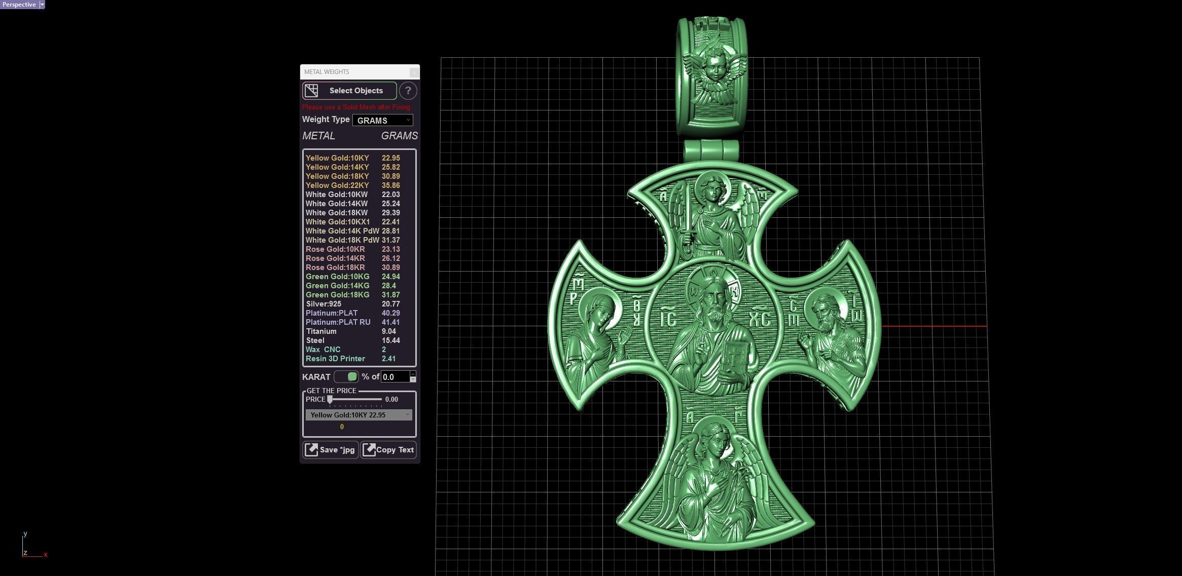 Pantocrator Jesus Christ Guardian Angel and Saints Cross 3D print model_14