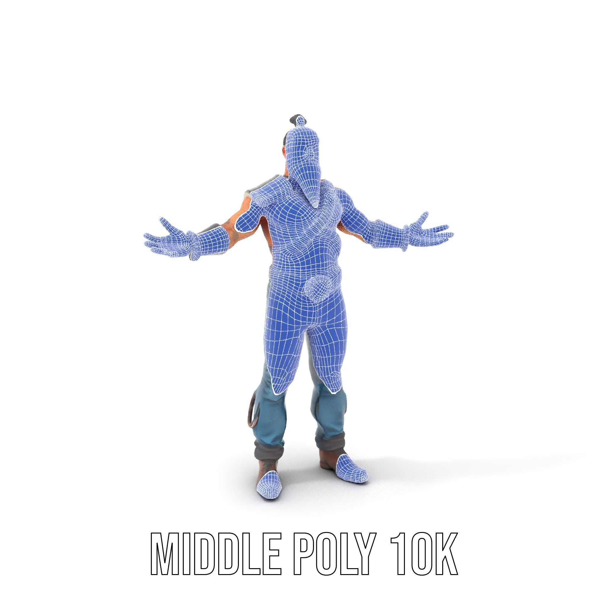 Warrior Bearded Gladiator Rigged and Animated D Character Model Low-poly 3D model_18