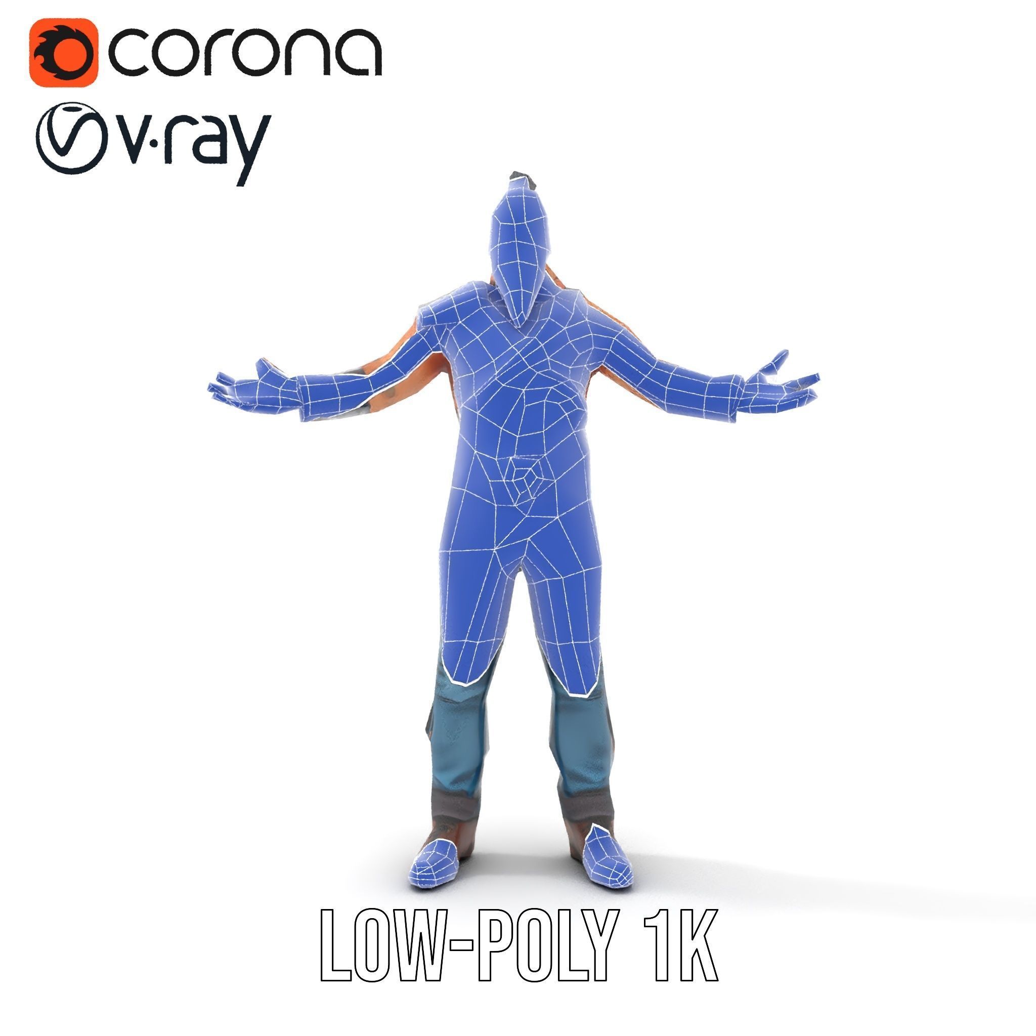 Warrior Bearded Gladiator Rigged and Animated D Character Model Low-poly 3D model_31