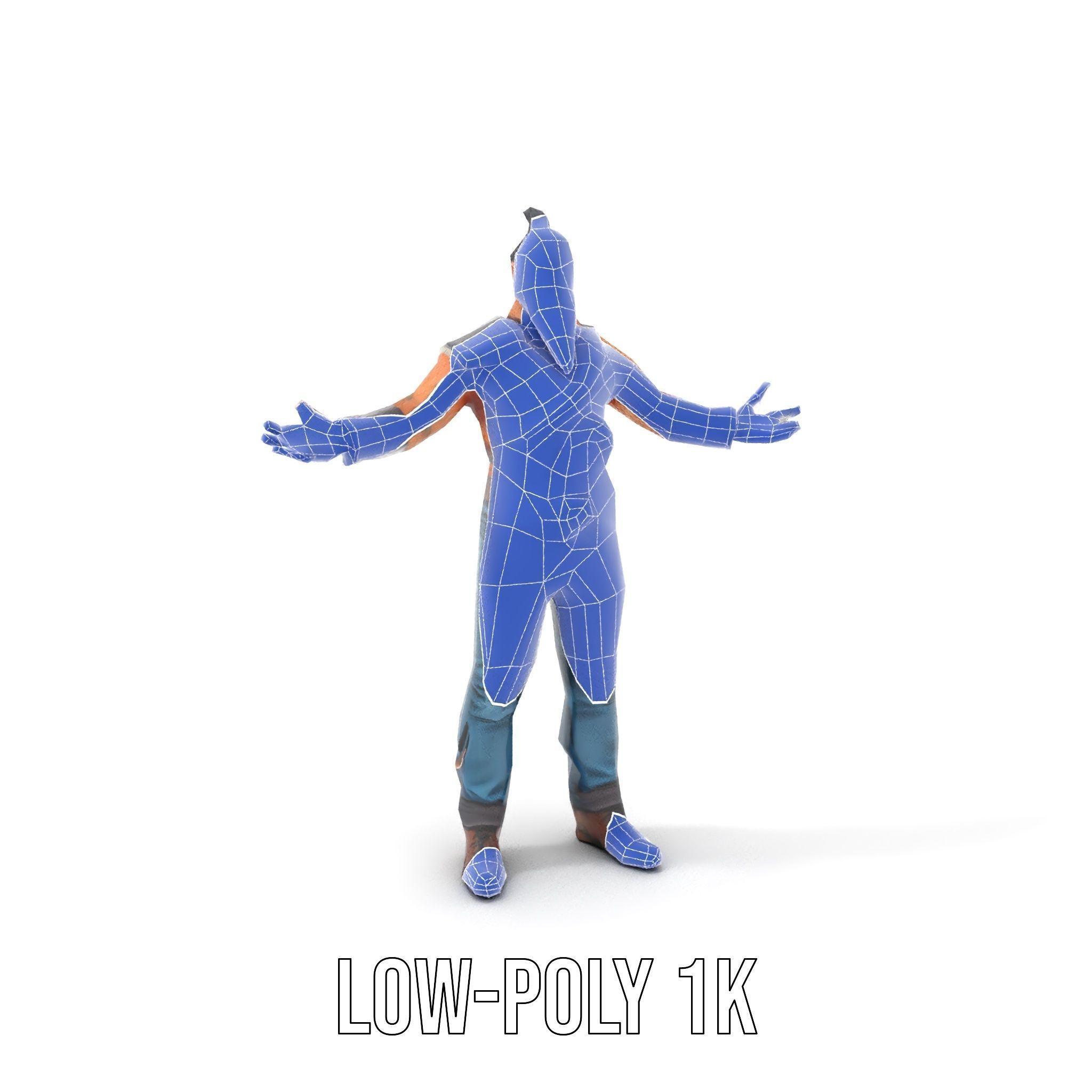 Warrior Bearded Gladiator Rigged and Animated D Character Model Low-poly 3D model_22