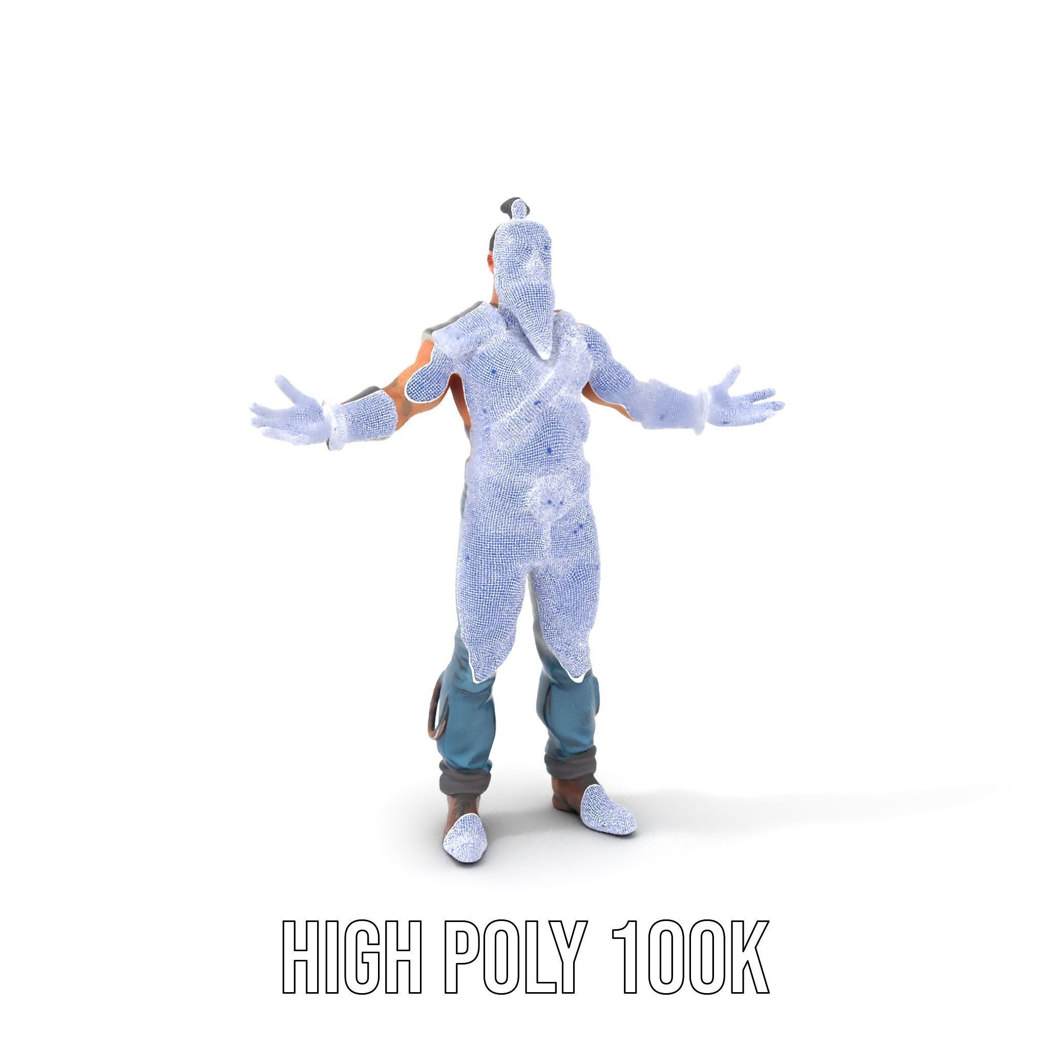 Warrior Bearded Gladiator Rigged and Animated D Character Model Low-poly 3D model_5