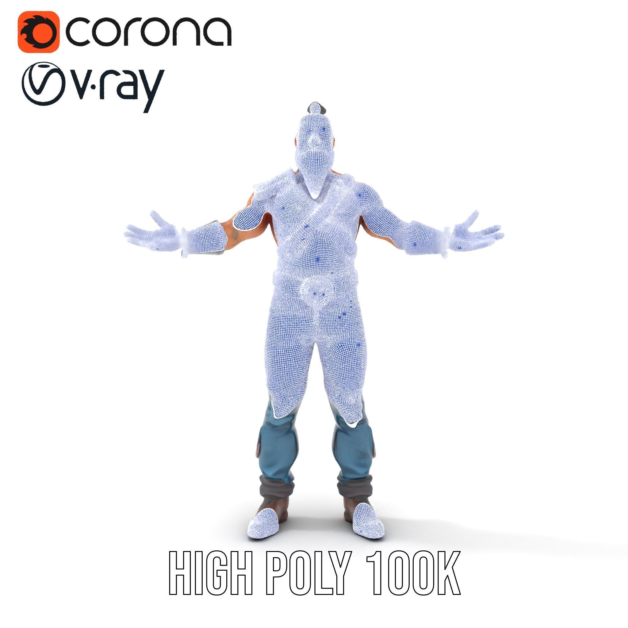 Warrior Bearded Gladiator Rigged and Animated D Character Model Low-poly 3D model_36