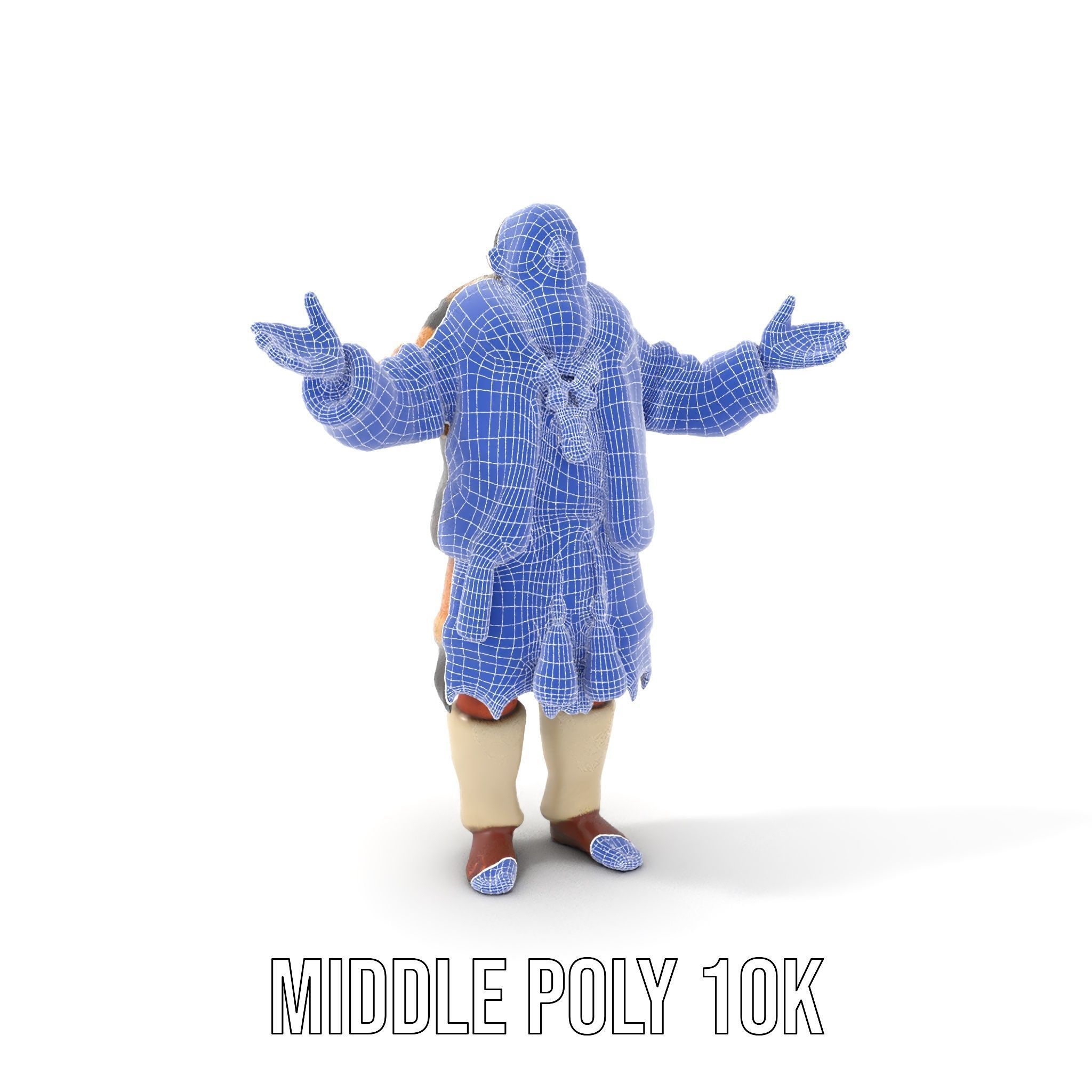 Elderly Shaman Rigged and Animated D Character Model Low-poly 3D model_19