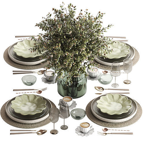 tableware setting N055 3D model