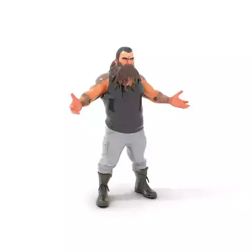 Bearded Warrior Character Model  Rigged and Animated