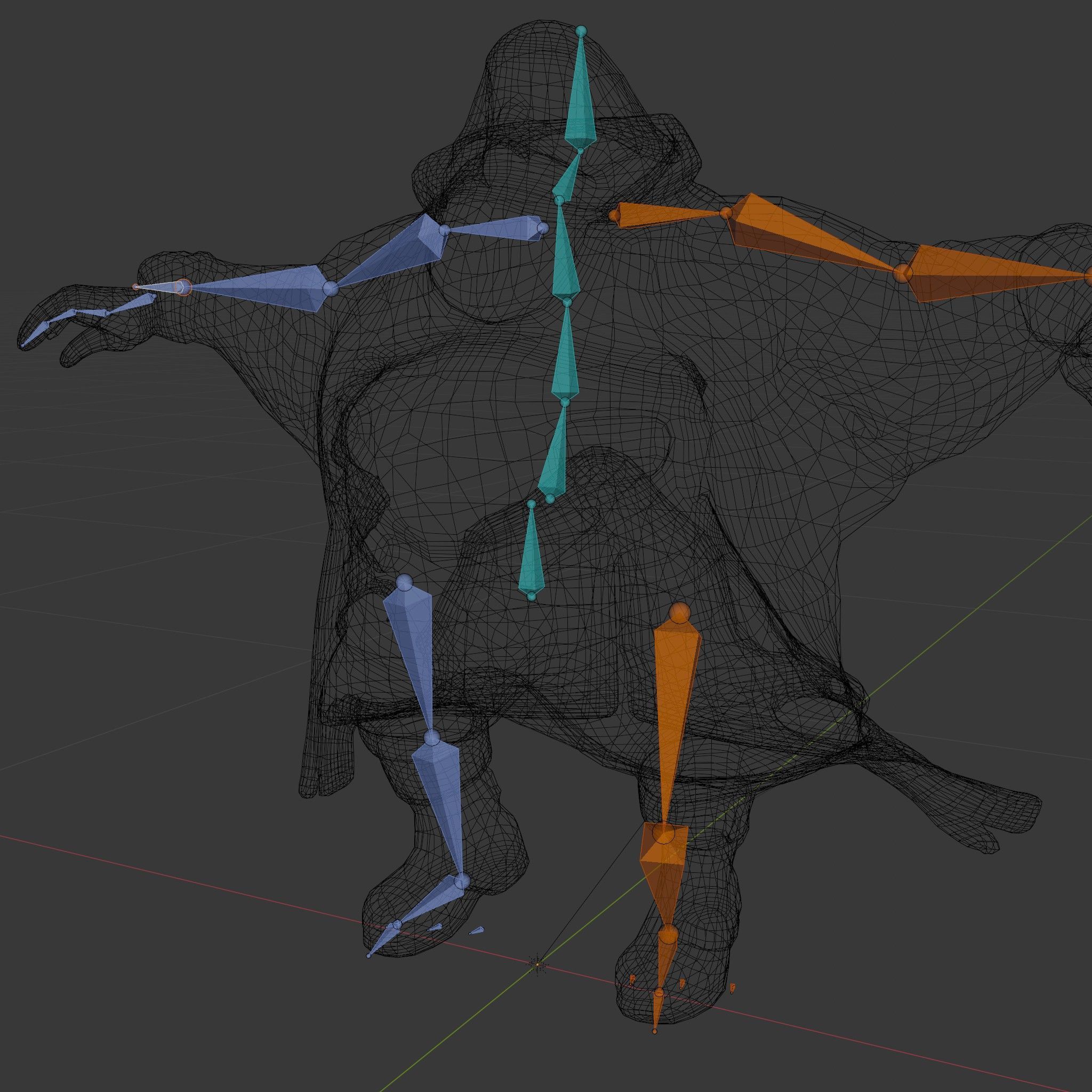 Rigged and Animated Heavyset Hooded Character Model with Beard Low-poly 3D model_6