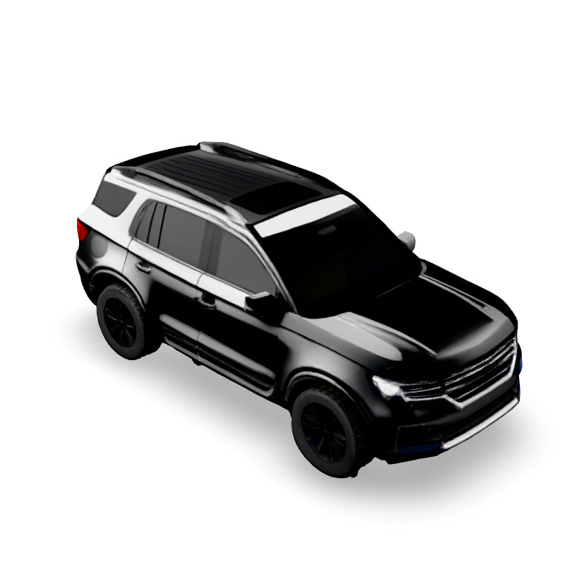 Realistic Black SUV 3D Model Low-poly 3D model_2