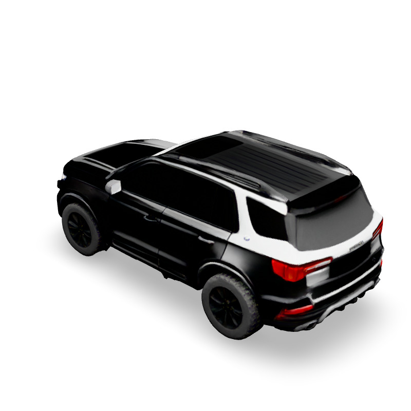Realistic Black SUV 3D Model Low-poly 3D model_4