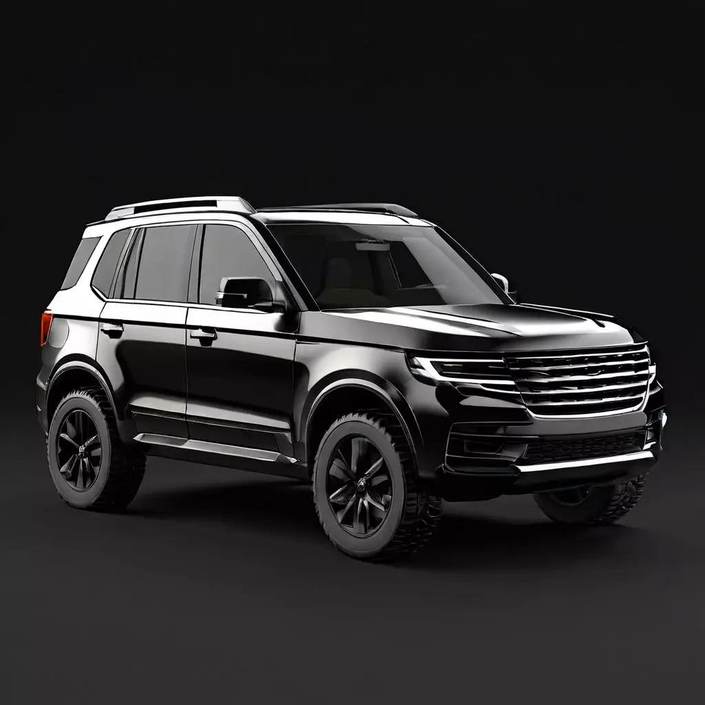Realistic Black SUV 3D Model Low-poly 3D model_0
