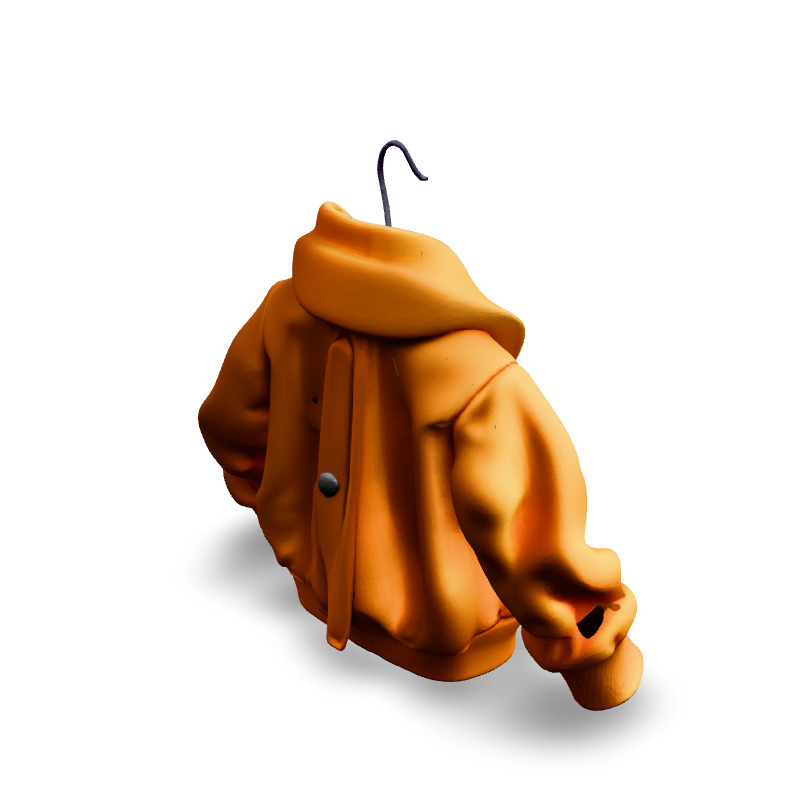 Stylish Yellow Bomber Jacket 3D Model Low-poly 3D model_5