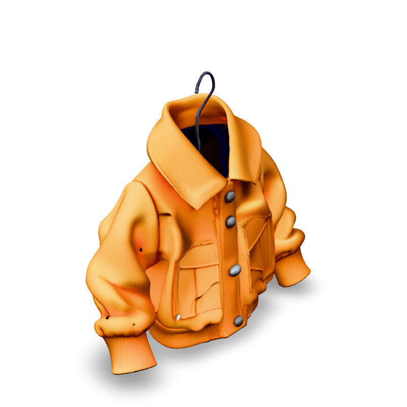 Stylish Yellow Bomber Jacket 3D Model Low-poly 3D model_2