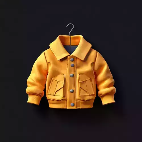 Stylish Yellow Bomber Jacket 3D Model
