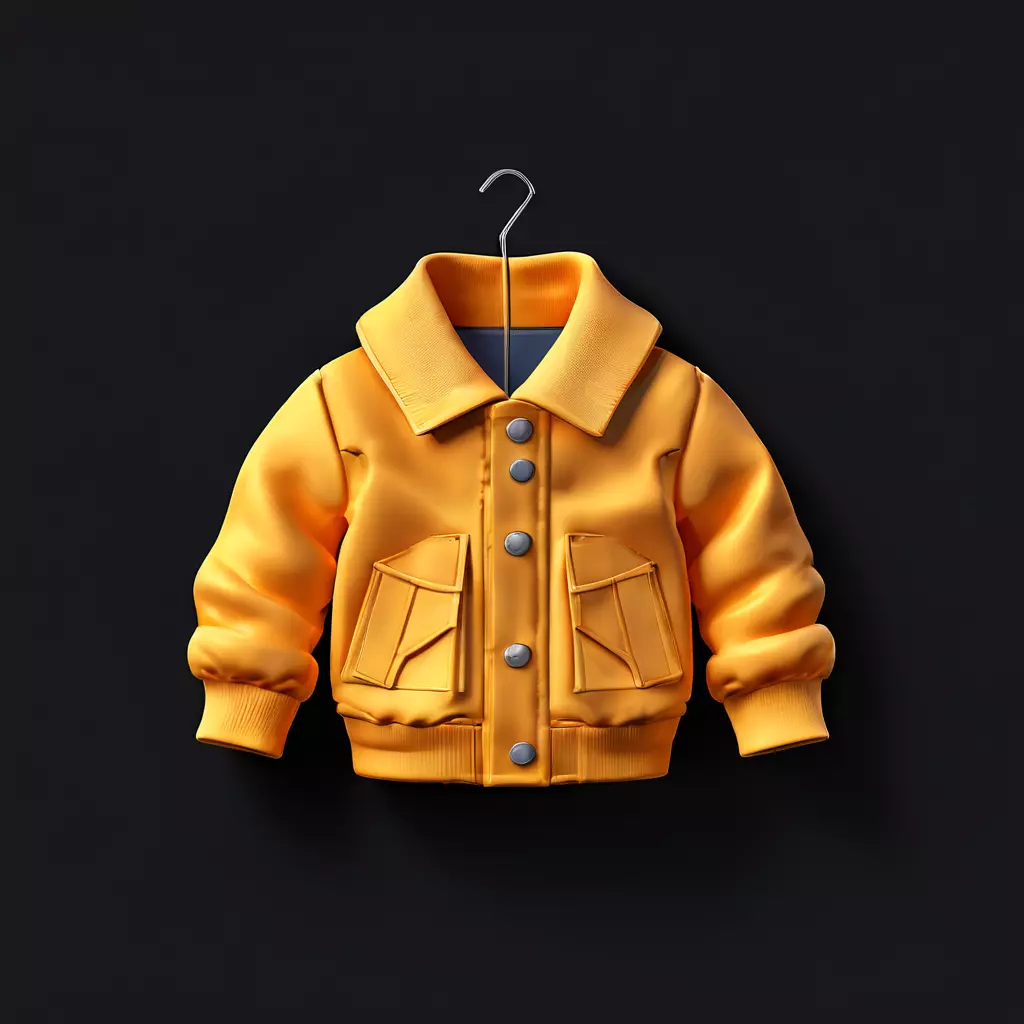 Stylish Yellow Bomber Jacket 3D Model Low-poly 3D model_0