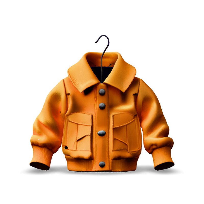 Stylish Yellow Bomber Jacket 3D Model Low-poly 3D model_3