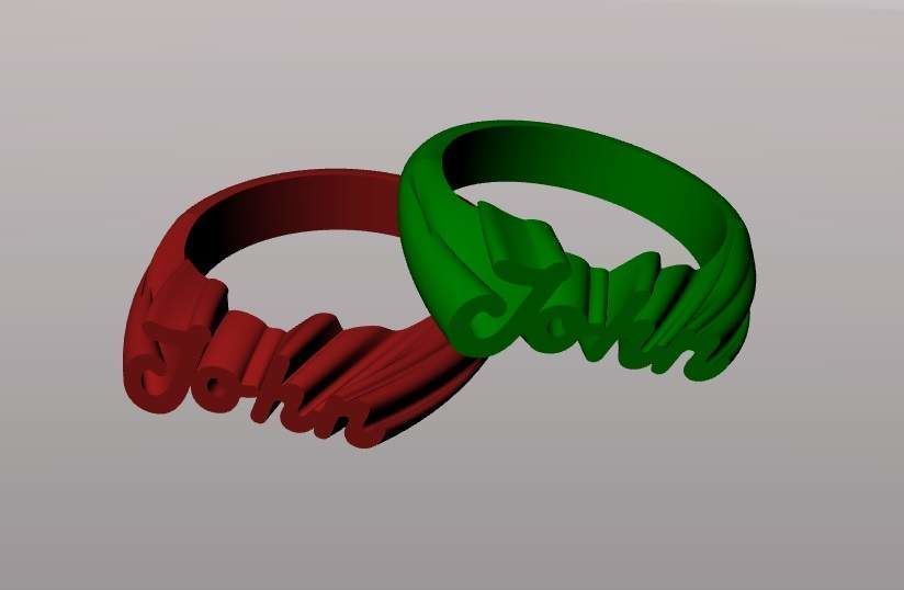 Custom Name Ring 3D Model John Printable Jewelry STL 3D print model_1