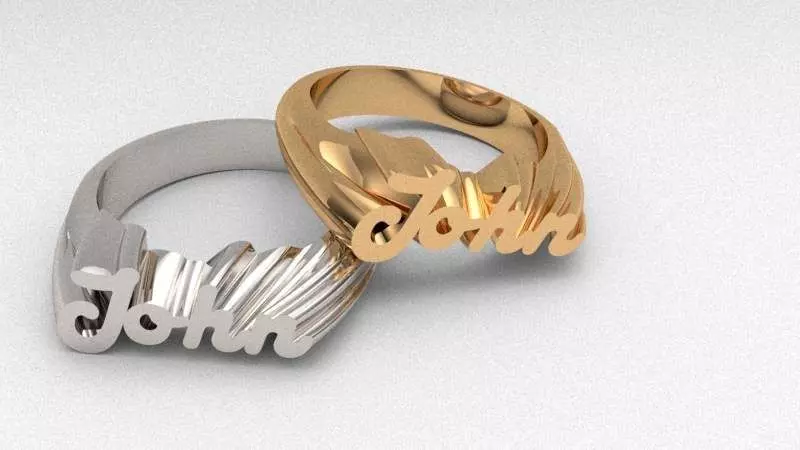 Custom Name Ring 3D Model John Printable Jewelry STL 3D print model_0