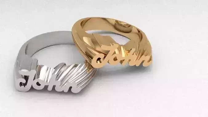 Custom Name Ring 3D Model John Printable Jewelry STL