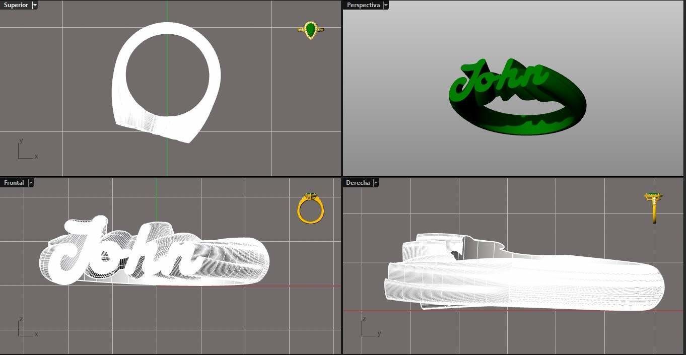 Custom Name Ring 3D Model John Printable Jewelry STL 3D print model_3