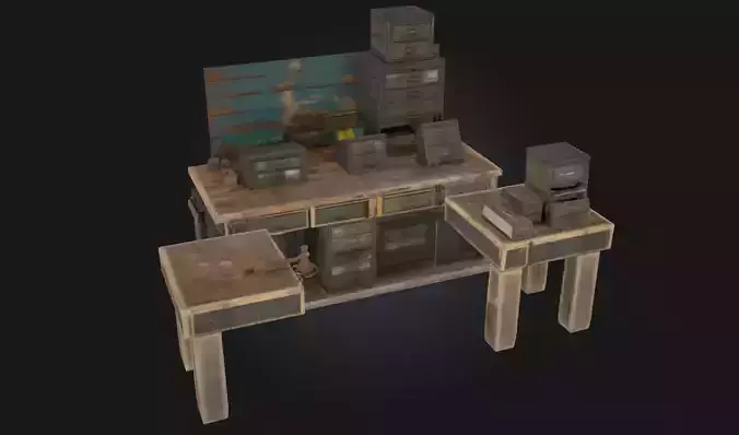 Workbench Setup  Detailed Crafting and Workshop Scene 3D model