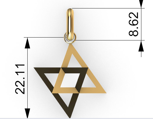 3D 8 Pointed North Star Pendant Charm Necklace Jewelry 3D print model_23