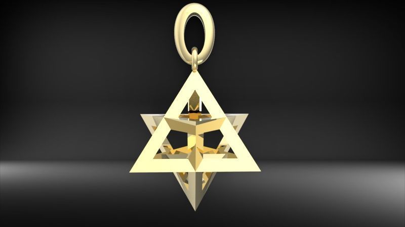 3D 8 Pointed North Star Pendant Charm Necklace Jewelry 3D print model_2