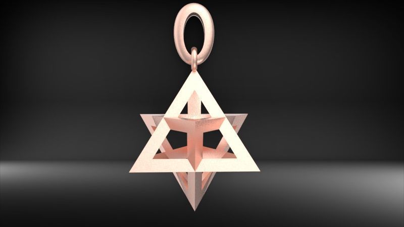 3D 8 Pointed North Star Pendant Charm Necklace Jewelry 3D print model_20