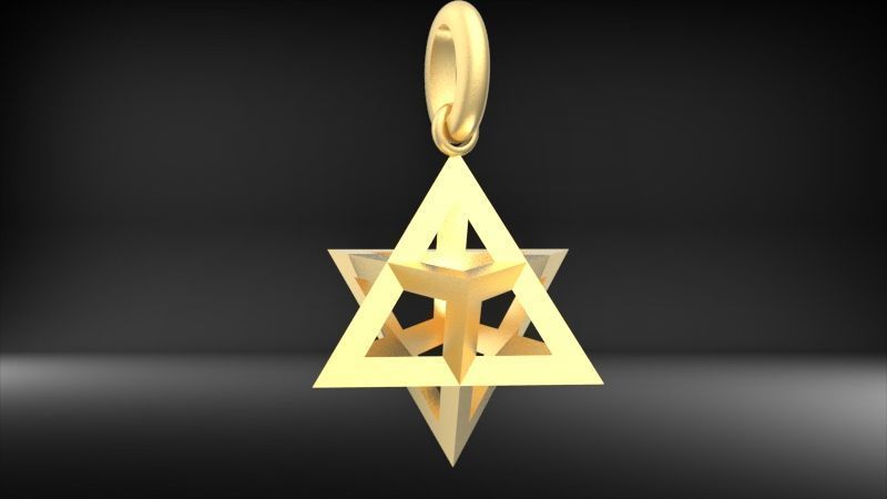 3D 8 Pointed North Star Pendant Charm Necklace Jewelry 3D print model_11