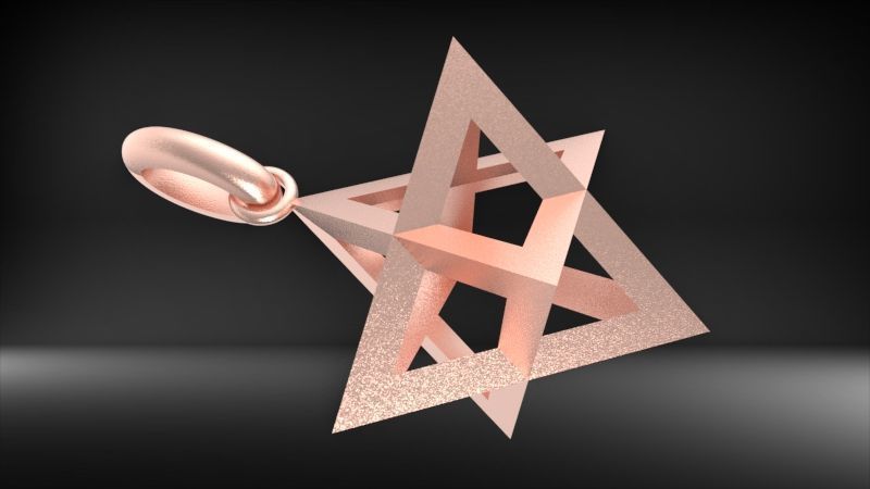 3D 8 Pointed North Star Pendant Charm Necklace Jewelry 3D print model_14