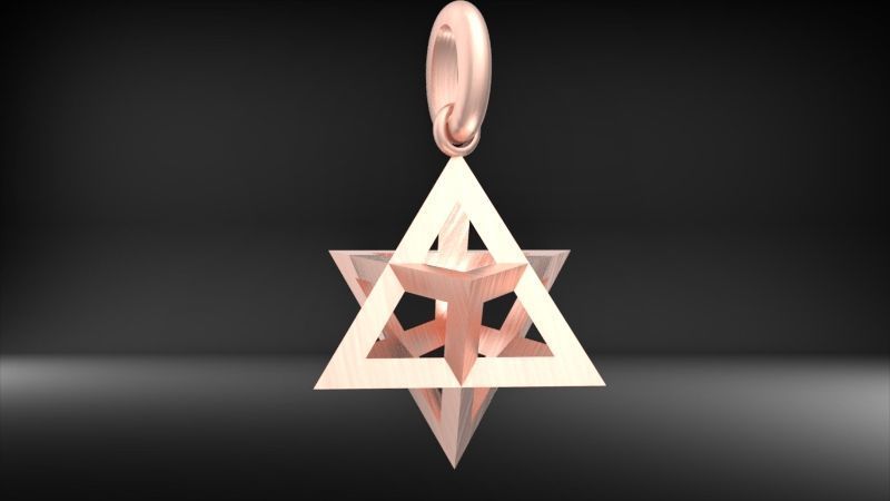 3D 8 Pointed North Star Pendant Charm Necklace Jewelry 3D print model_9