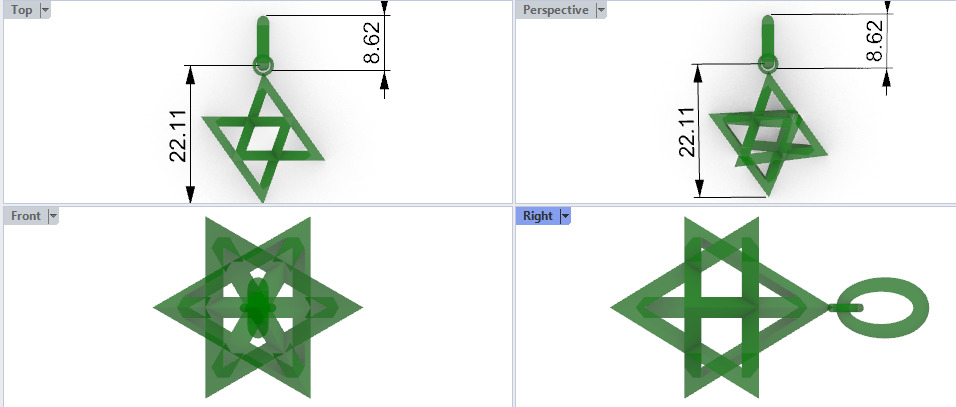 3D 8 Pointed North Star Pendant Charm Necklace Jewelry 3D print model_27