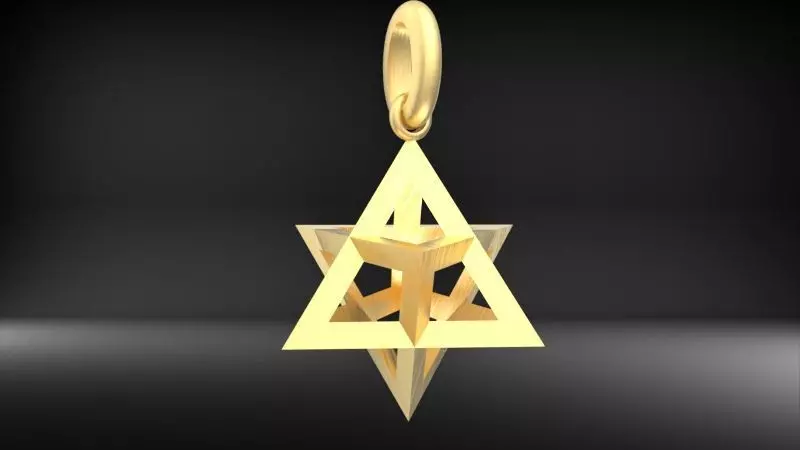 3D 8 Pointed North Star Pendant Charm Necklace Jewelry 3D print model_0