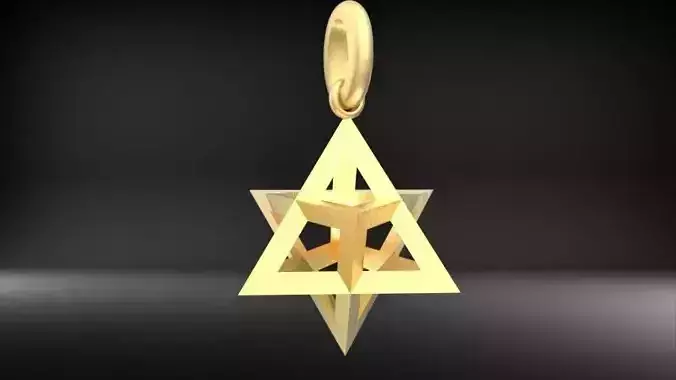 3D 8 Pointed North Star Pendant Charm Necklace Jewelry  3D print model