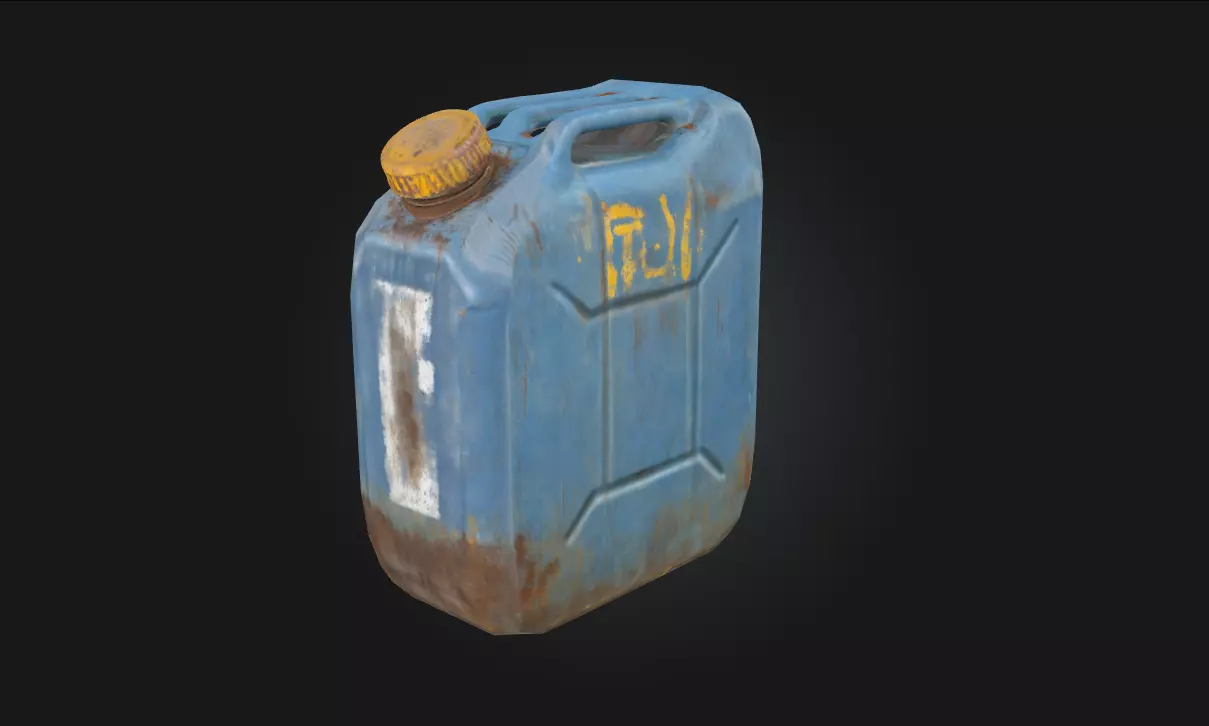 Rusty Fuel Canister  Vintage Industrial Container Model 3D model_0