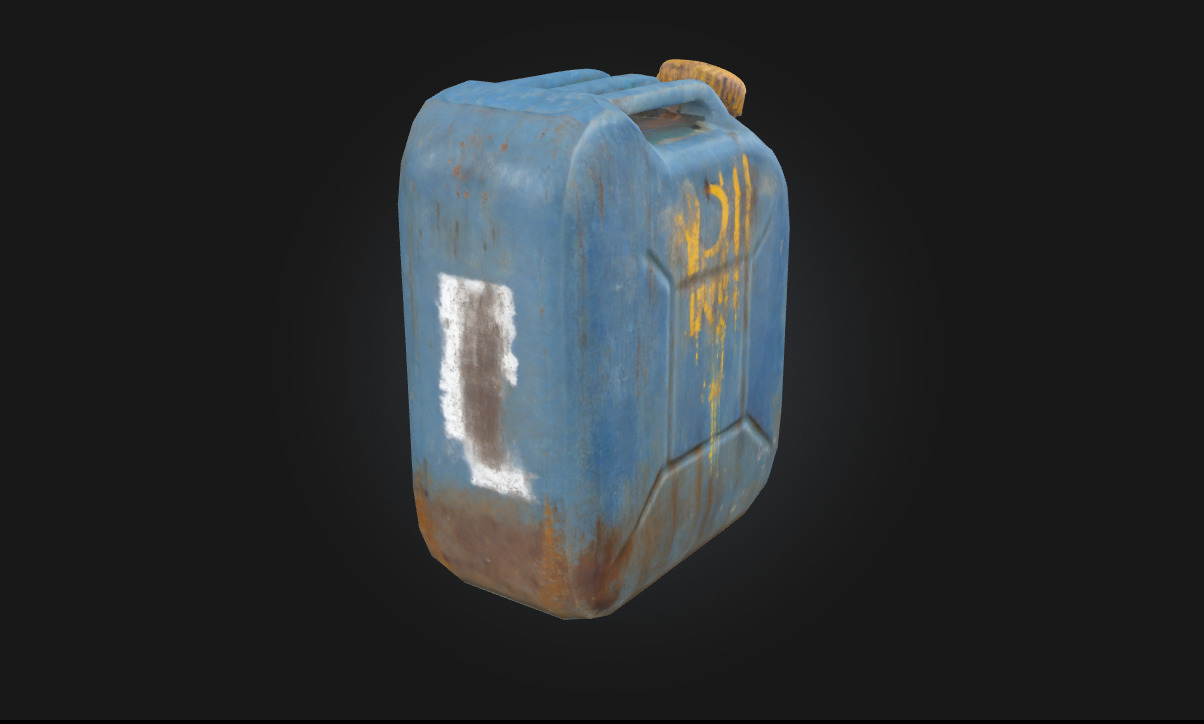 Rusty Fuel Canister  Vintage Industrial Container Model 3D model_3