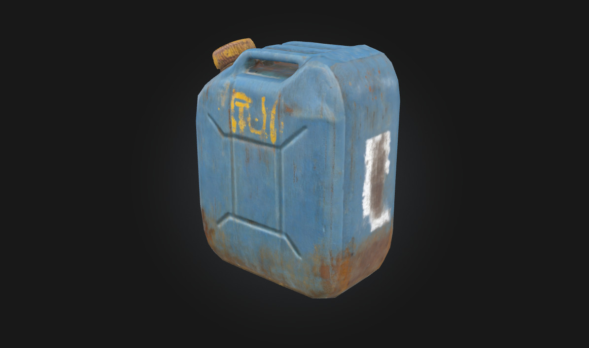 Rusty Fuel Canister  Vintage Industrial Container Model 3D model_1