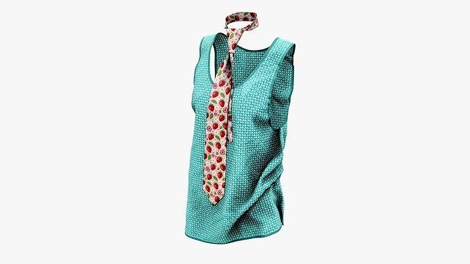 Colorfull Top and Tie Low-poly 3D model