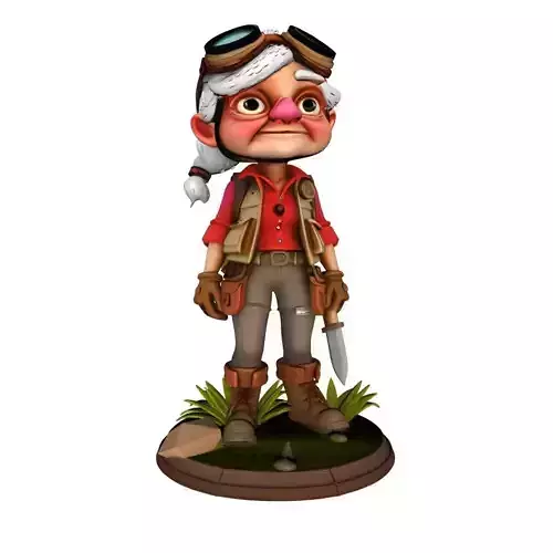 Desert Nomad Elder Explorer 3D Character Model Rugged Survival  Low-poly 3D model
