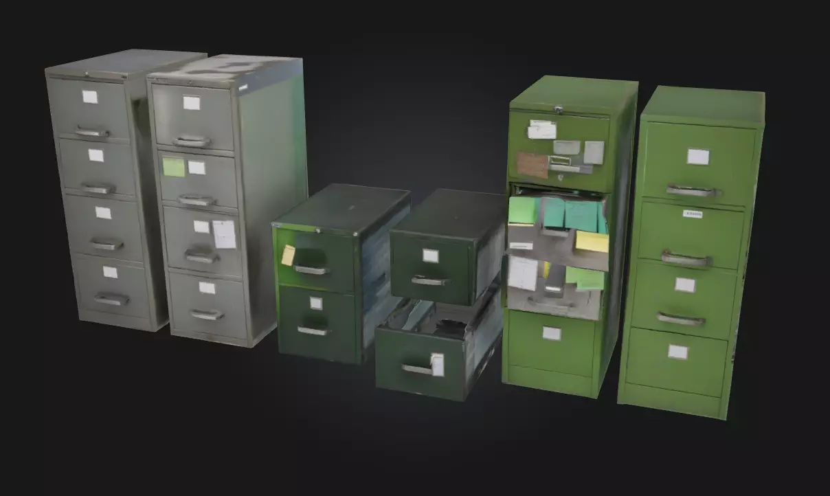 File Cabinet Collection Organized Storage for Office 3D model_0