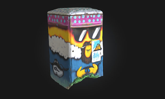 Power Box Art with Sunglasses  Urban Cool Meets Industrial Vibe 3D model