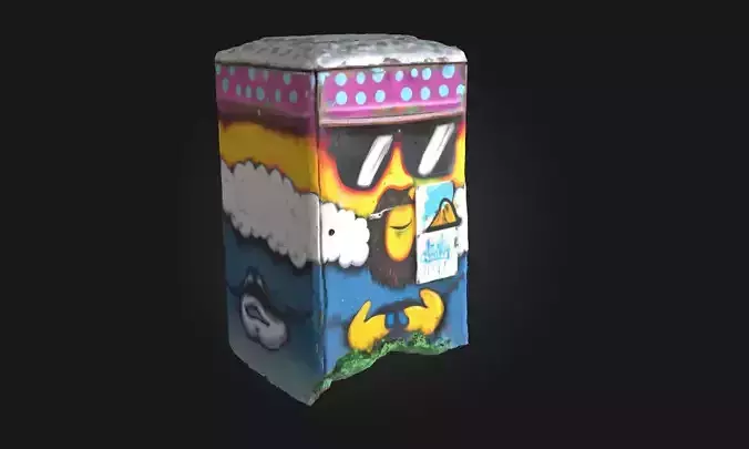 Power Box Art with Sunglasses  Urban Cool Meets Industrial Vibe