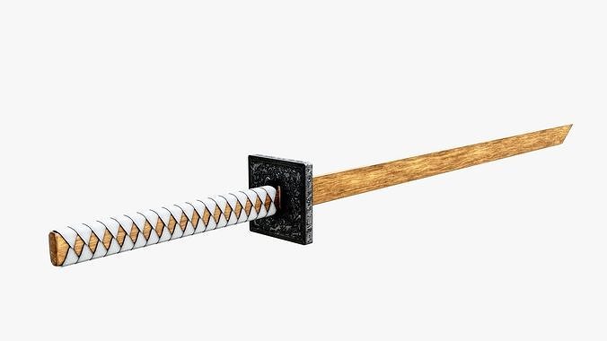 Wooden Ninjato Low-poly 3D model