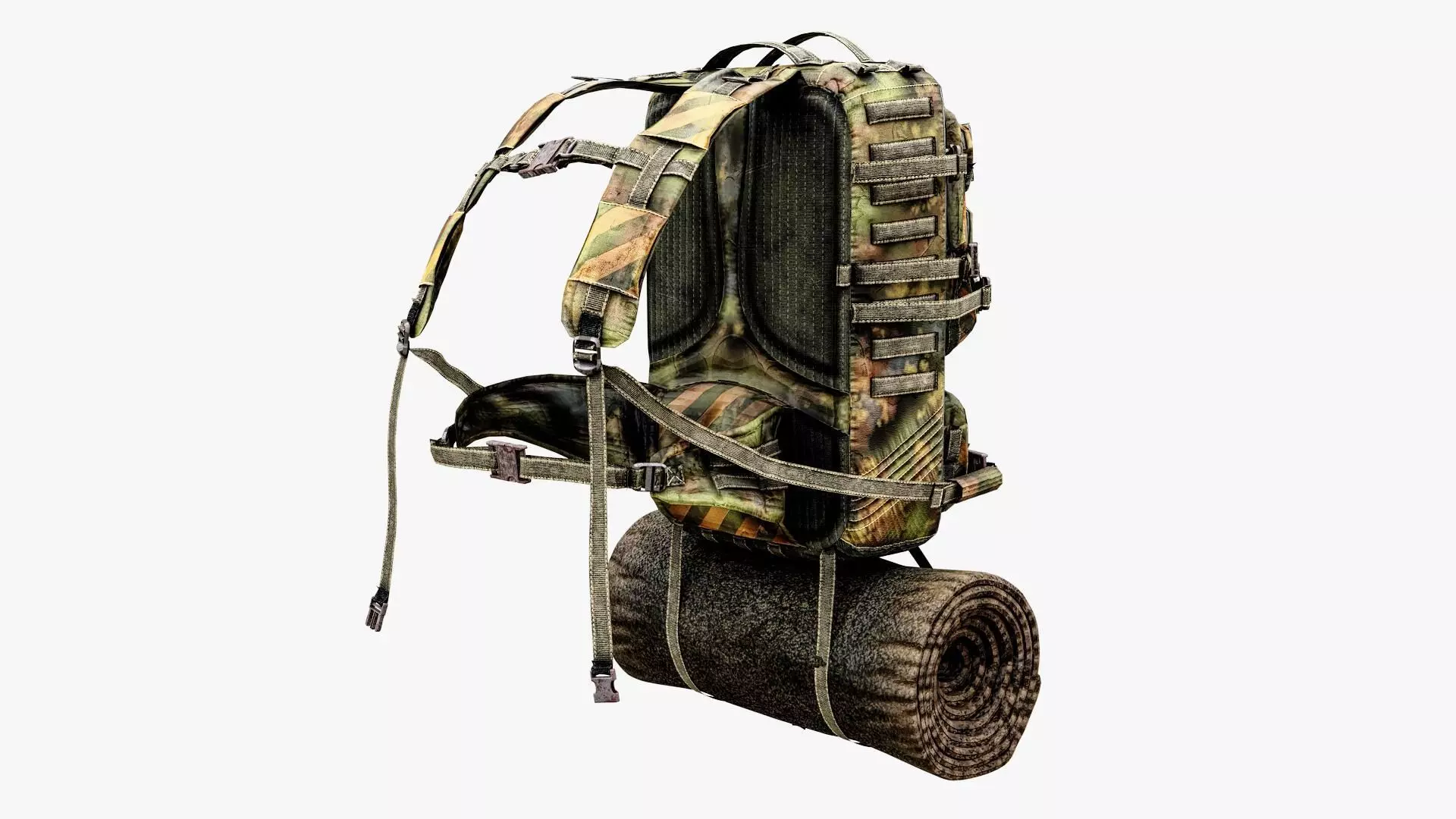 Post Apocalyptic Backpack Low-poly 3D model