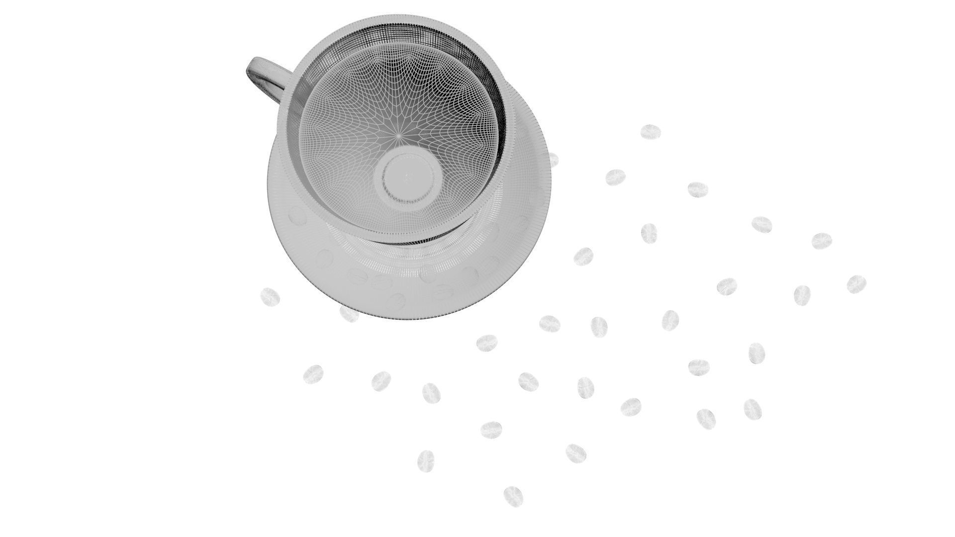 Cup of Coffee With Coffee Beans 3D model_22