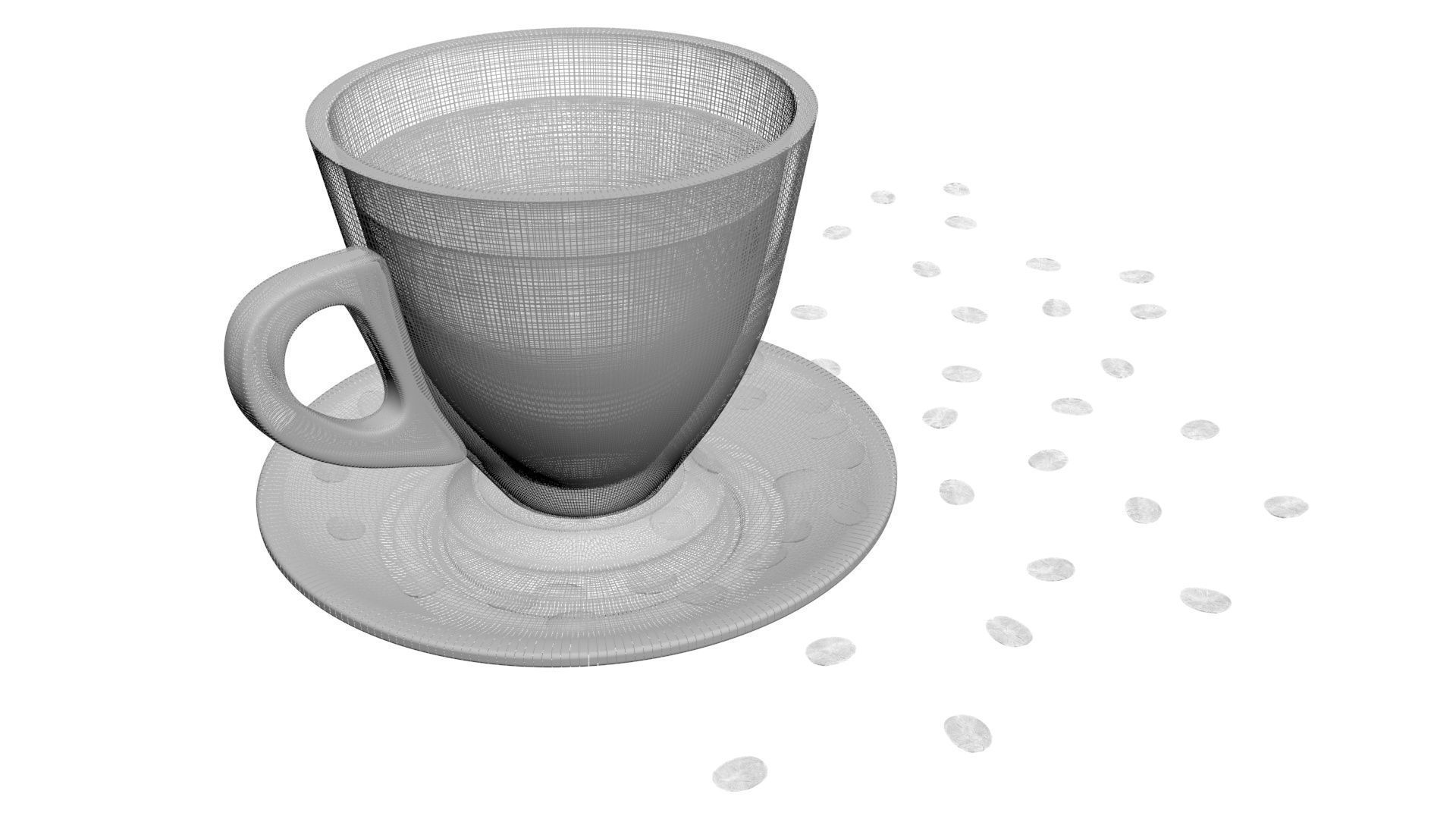 Cup of Coffee With Coffee Beans 3D model_26