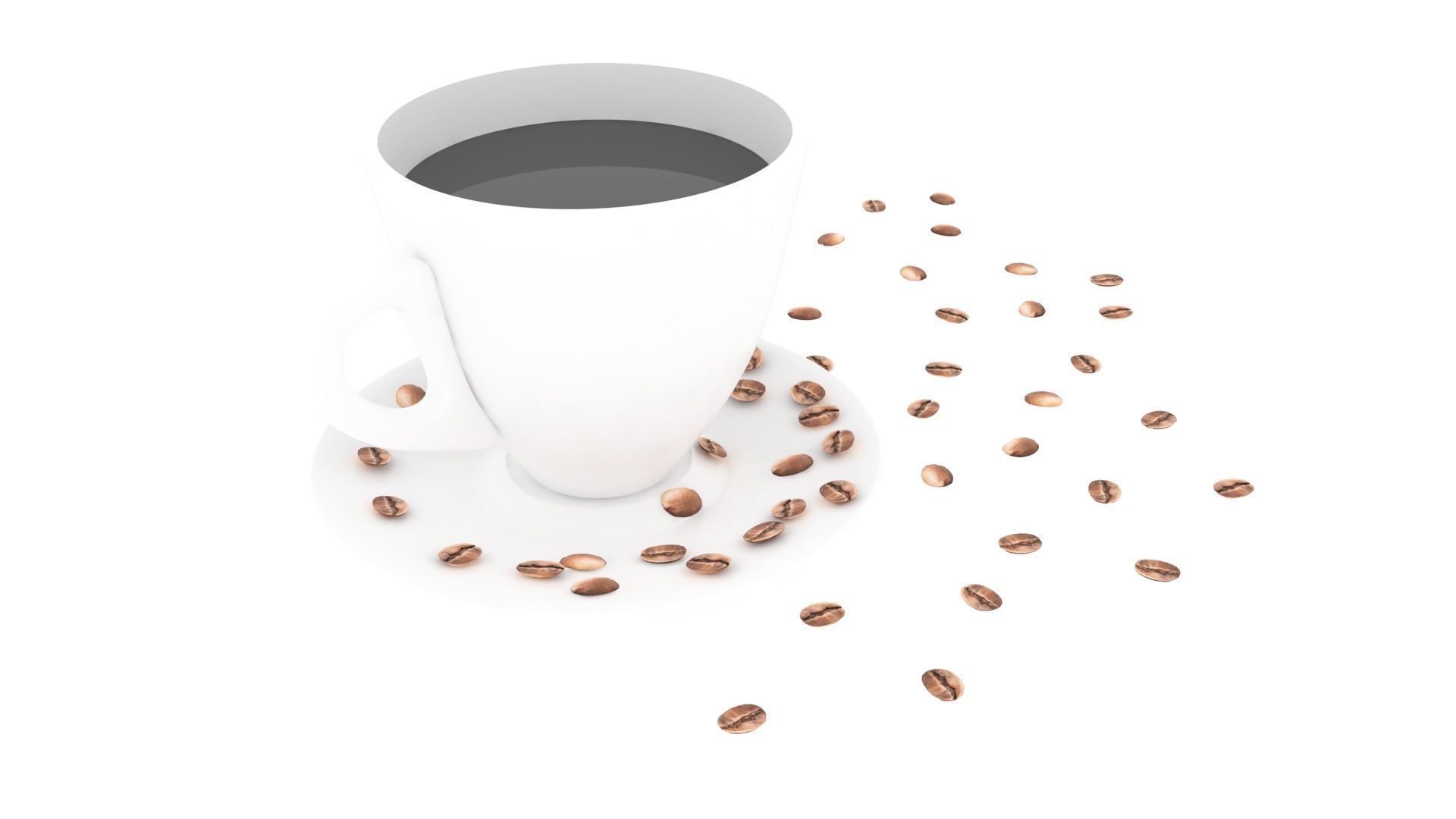 Cup of Coffee With Coffee Beans 3D model_14