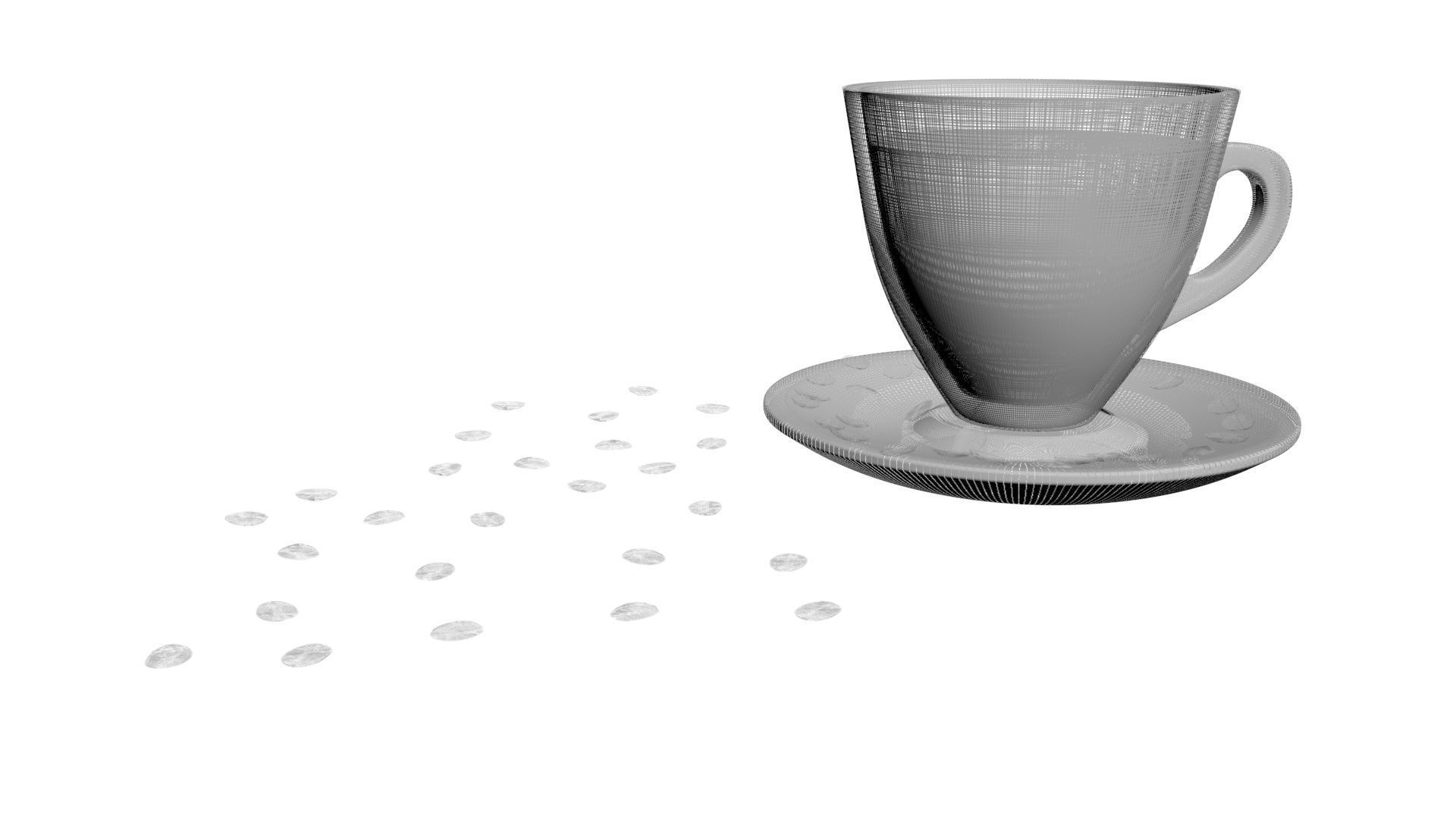 Cup of Coffee With Coffee Beans 3D model_23