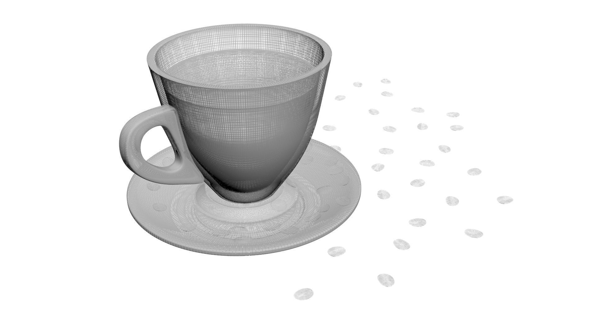 Cup of Coffee With Coffee Beans 3D model_21