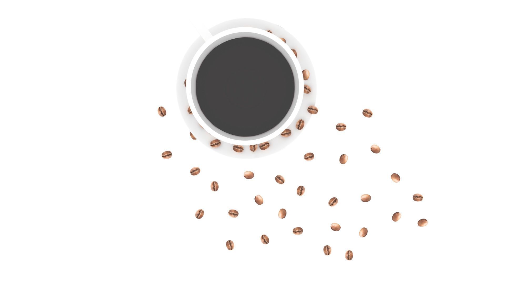 Cup of Coffee With Coffee Beans 3D model_10