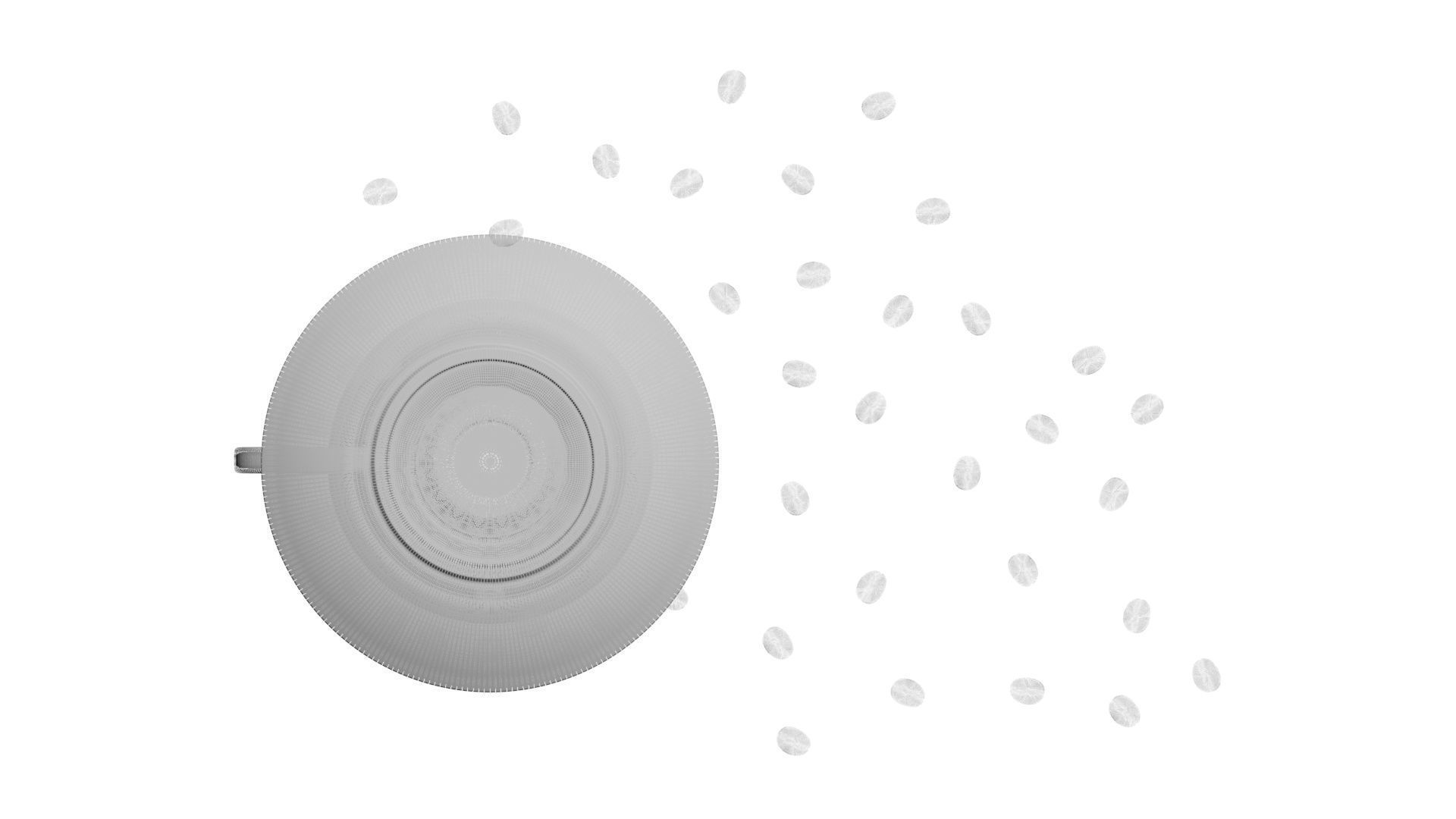 Cup of Coffee With Coffee Beans 3D model_30